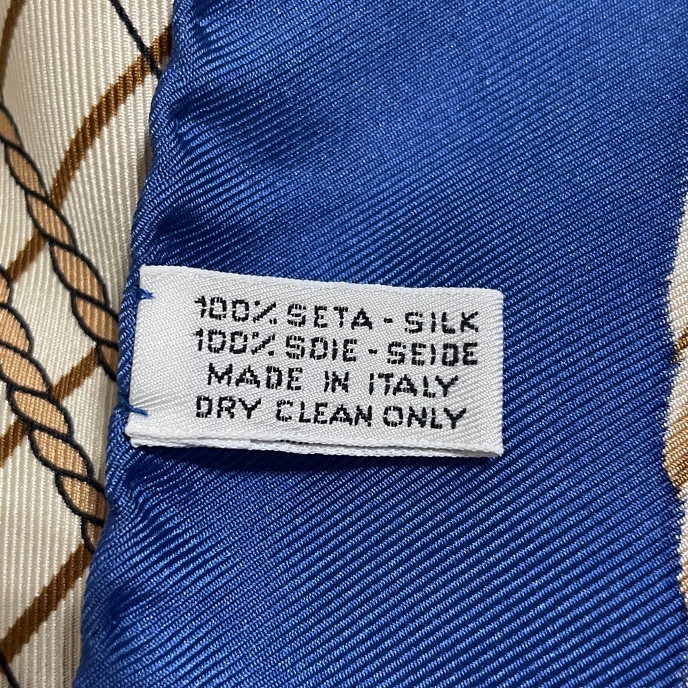 Louis Vuitton Silk Scarf with Nautical Motif in Blue and Cream - Picture 7 of 11